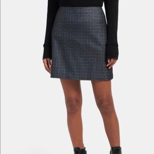 Theory High-Waisted Plaid Wool Mini Skirt